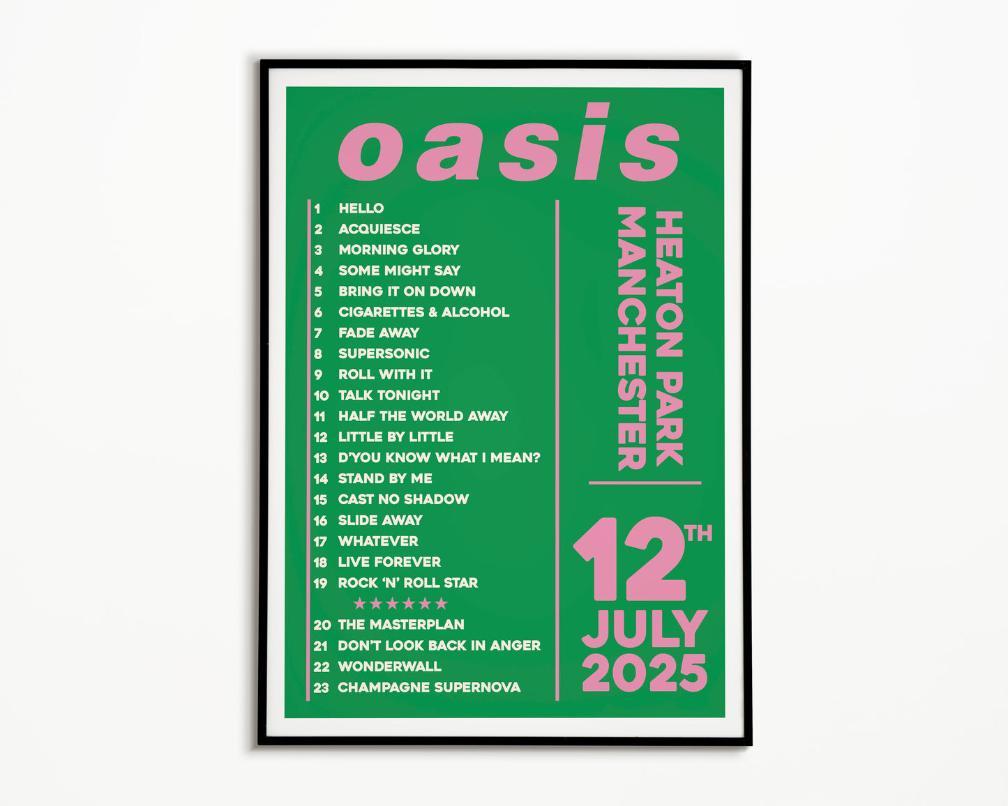 Oasis Live '25 Setlist Manchester 12th July