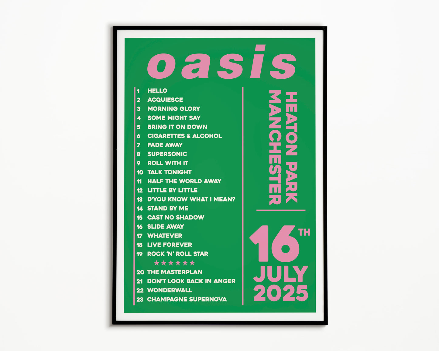 Oasis Live '25 Setlist Manchester 16th July