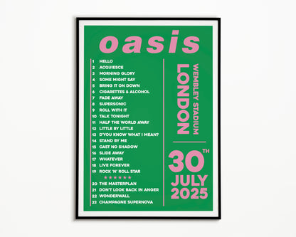 Oasis Live '25 Setlist London 30th July