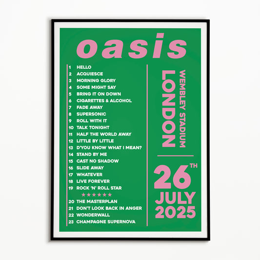 Oasis Live '25 Setlist London 26th July