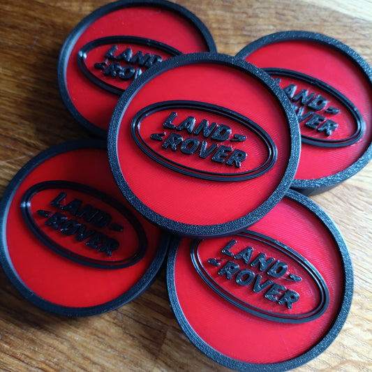 Land Rover Discovery 2 Centre Caps - Black/Red LR Logo