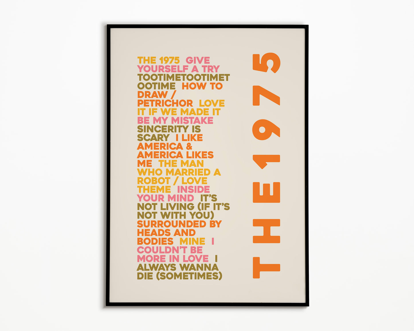 ABIIOR Album Song List The 1975 Print