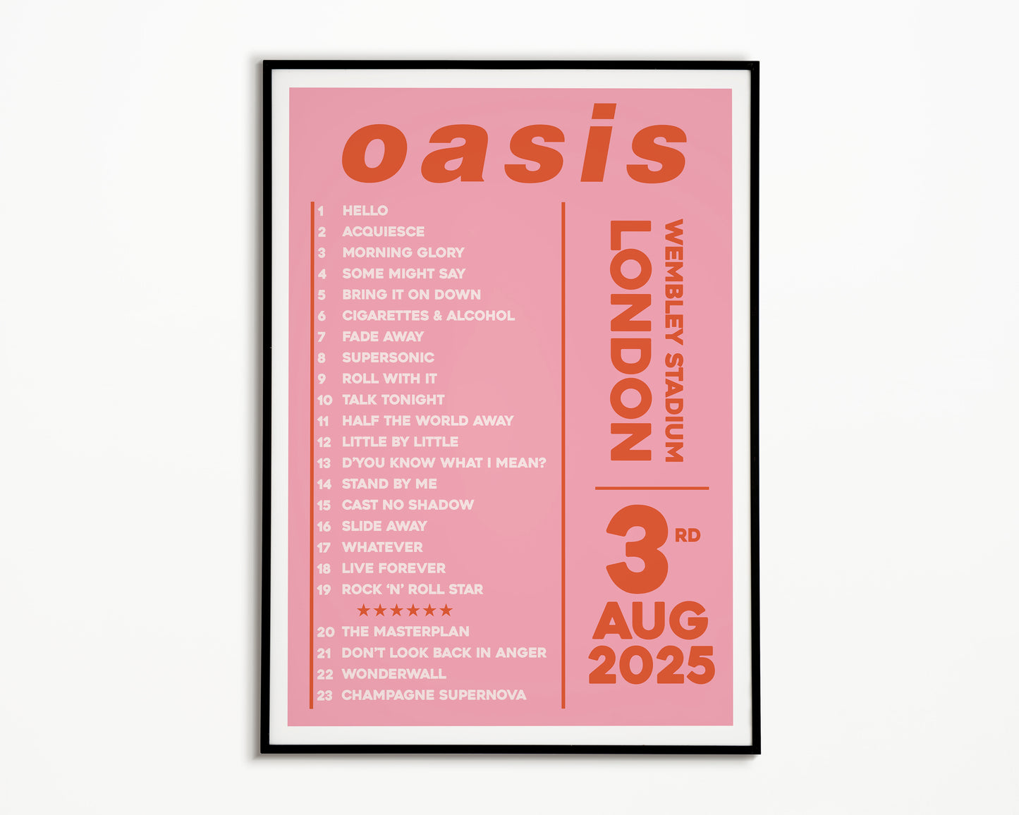Oasis Live '25 Setlist London 3rd August