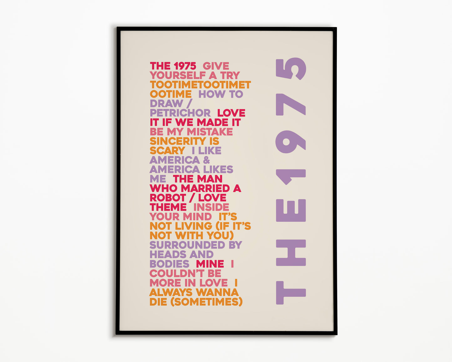 ABIIOR Album Song List The 1975 Print