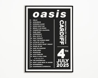 Oasis Live '25 Setlist Cardiff 4th July