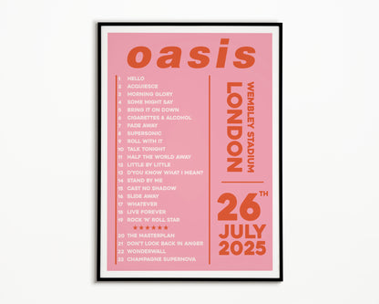 Oasis Live '25 Setlist London 26th July