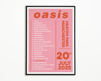 Oasis Live '25 Setlist Manchester 20th July
