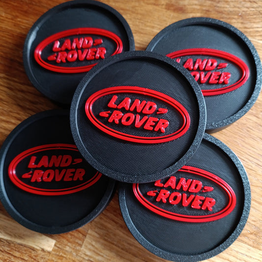 Land Rover Discovery 2 Centre Caps - Black/Red LR Logo