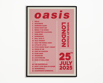 Oasis Live '25 Setlist London 25th July