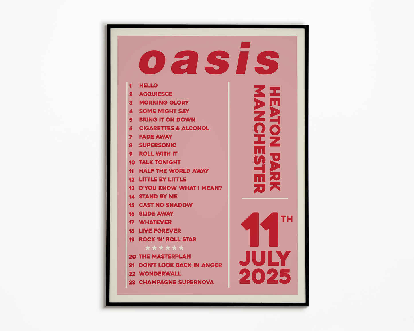 Oasis Live '25 Setlist Manchester 11th July