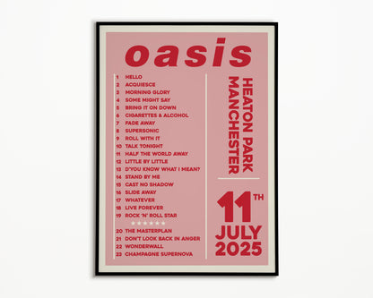 Oasis Live '25 Setlist Manchester 11th July