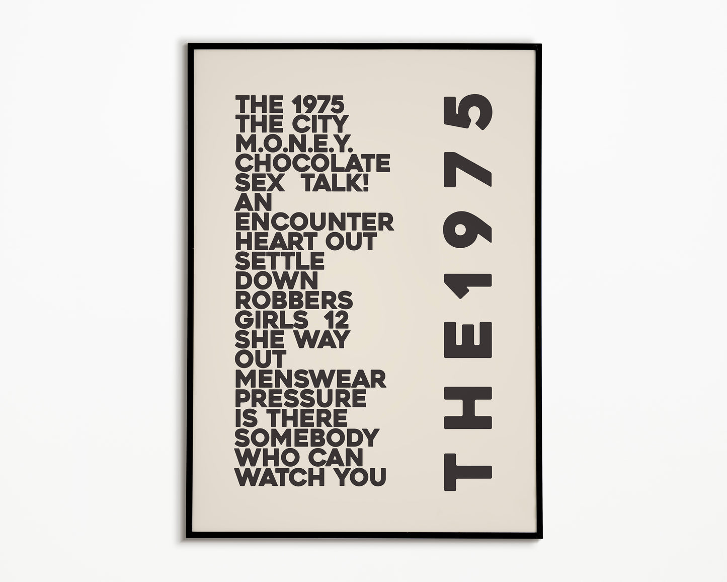 The 1975 Album Song List Print
