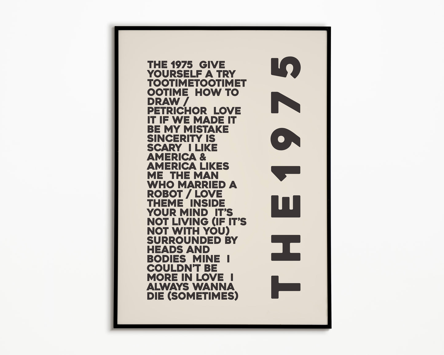 ABIIOR Album Song List The 1975 Print