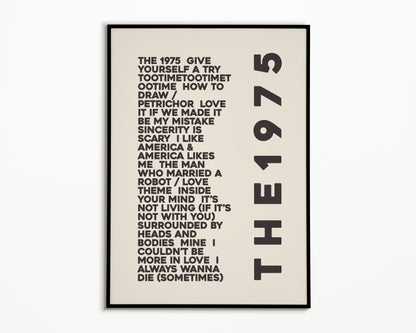 ABIIOR Album Song List The 1975 Print
