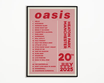 Oasis Live '25 Setlist Manchester 20th July