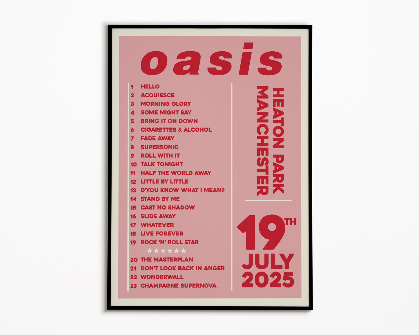 Oasis Live '25 Setlist Manchester 19th July
