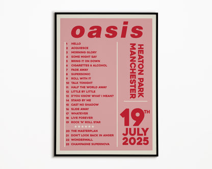 Oasis Live '25 Setlist Manchester 19th July