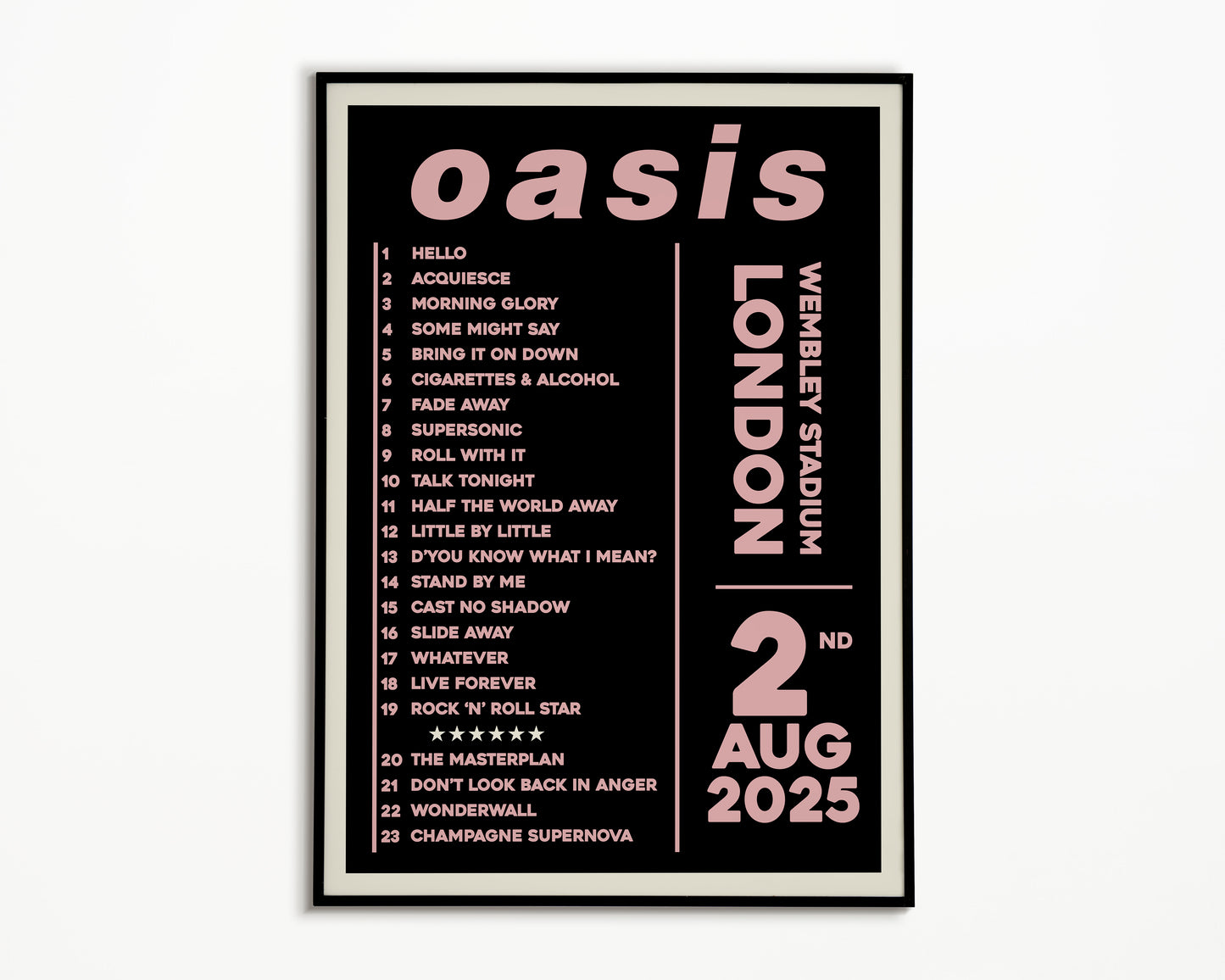 Oasis Live '25 Setlist London 2nd August