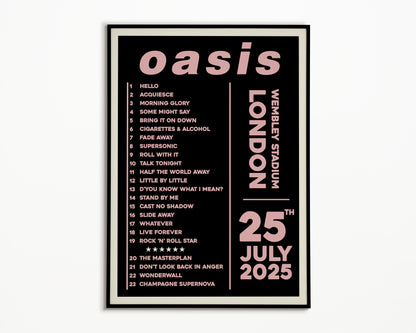 Oasis Live '25 Setlist London 25th July