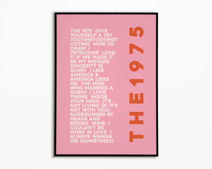 ABIIOR Album Song List The 1975 Print