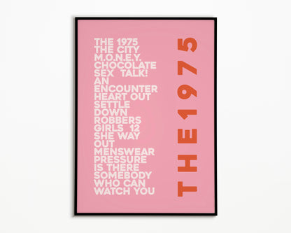 The 1975 Album Song List Print