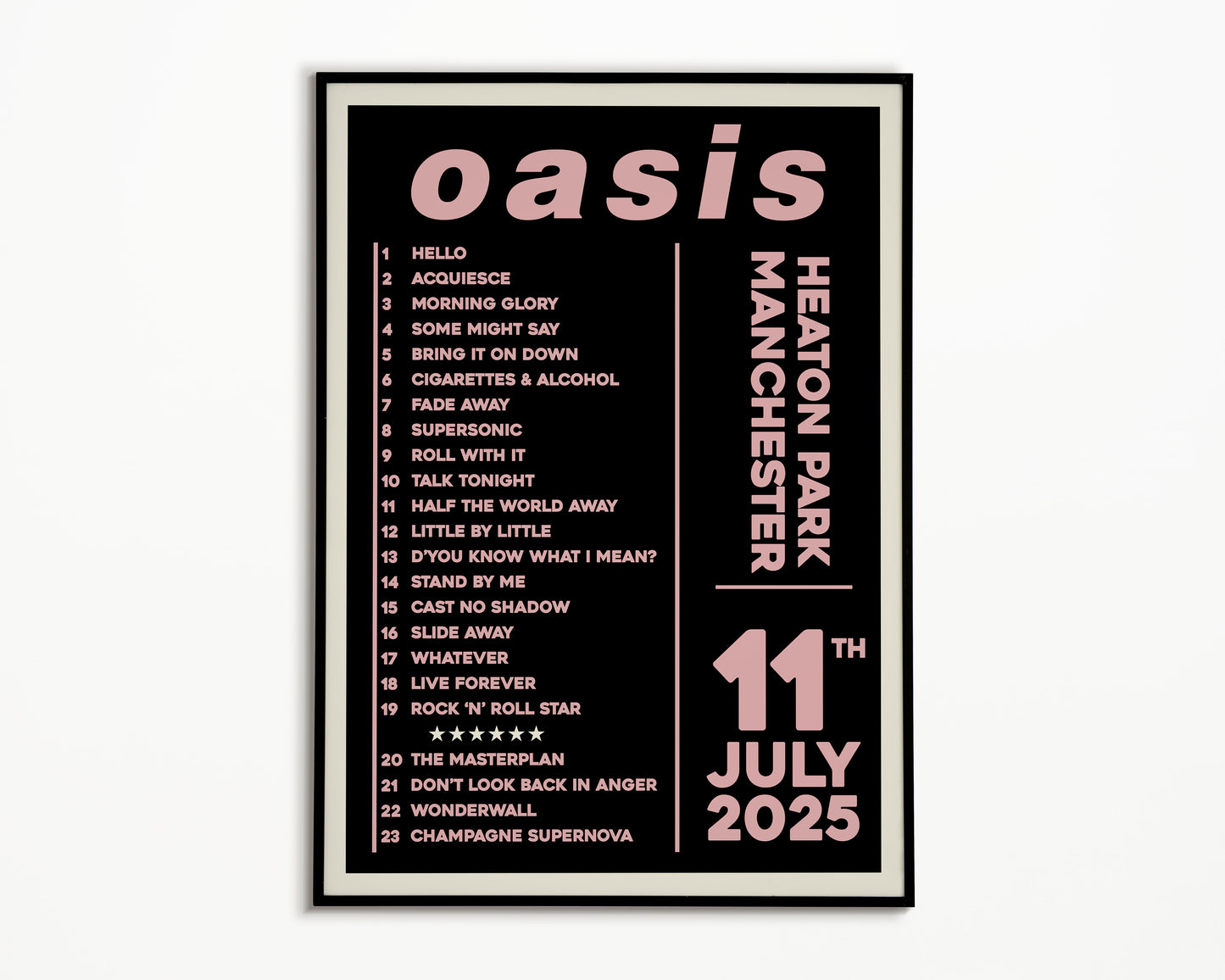 Oasis Live '25 Setlist Manchester 11th July
