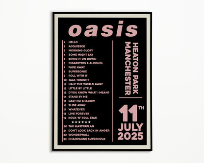 Oasis Live '25 Setlist Manchester 11th July