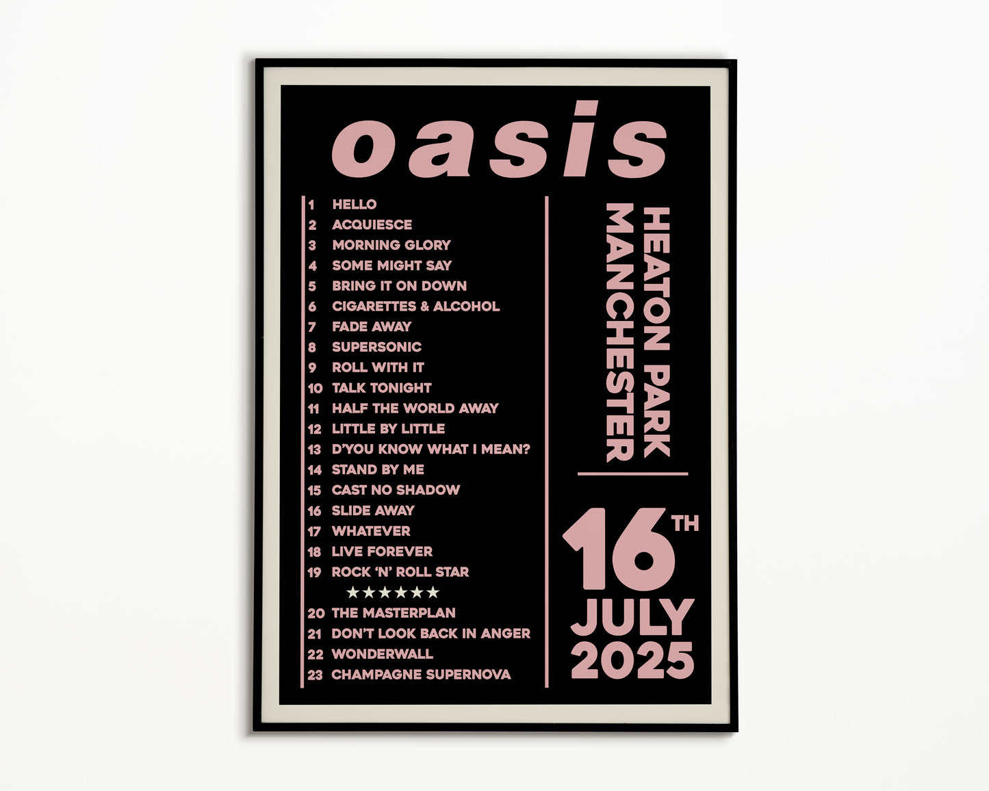 Oasis Live '25 Setlist Manchester 16th July