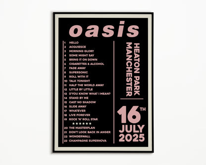 Oasis Live '25 Setlist Manchester 16th July