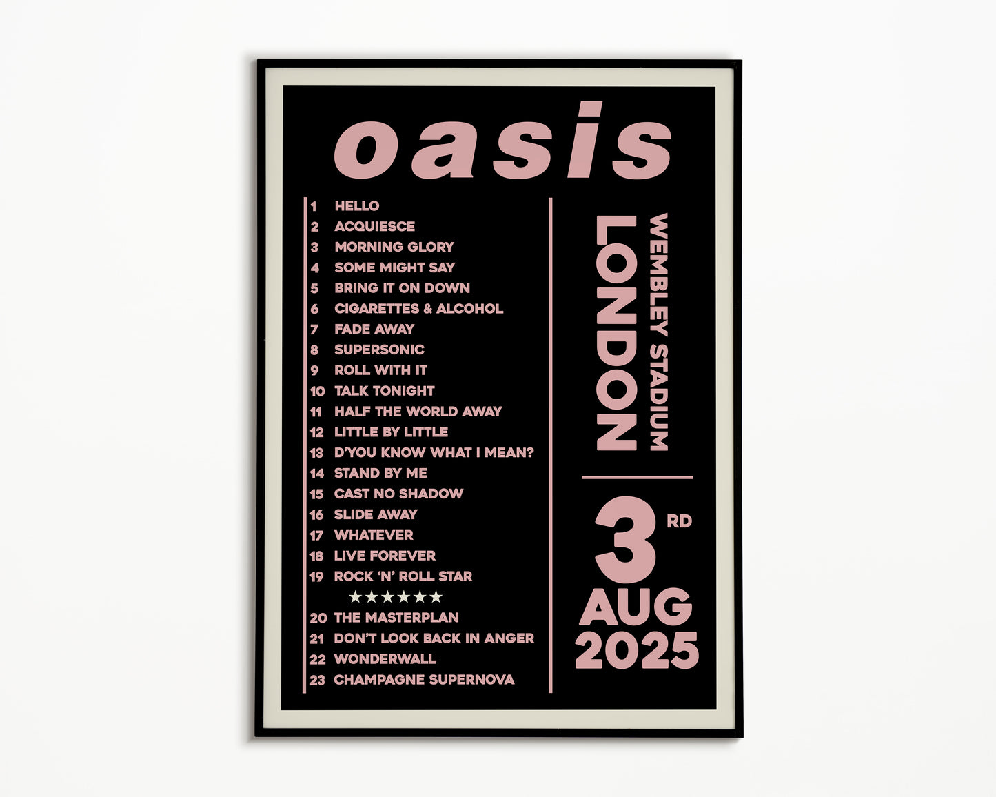 Oasis Live '25 Setlist London 3rd August