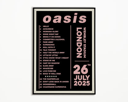 Oasis Live '25 Setlist London 26th July