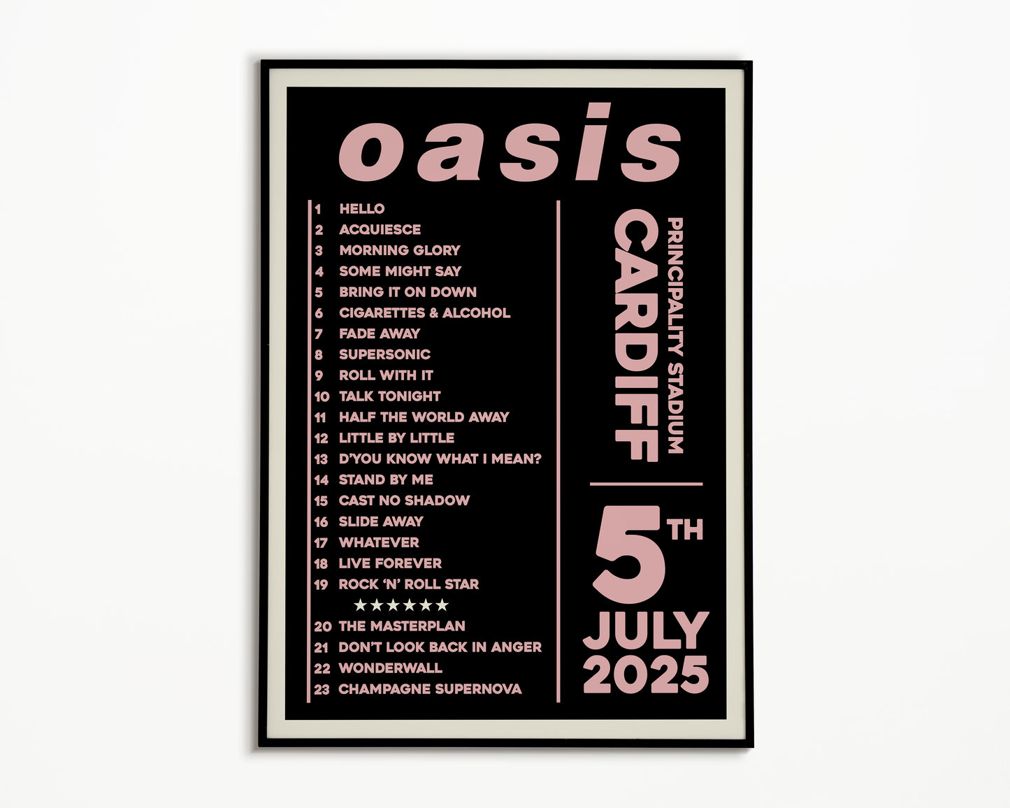 Oasis Live '25 Setlist Cardiff 5th July