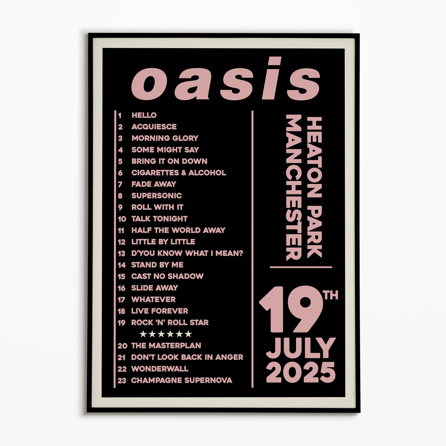 Oasis Live '25 Setlist Manchester 19th July
