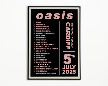 Oasis Live '25 Setlist Cardiff 5th July