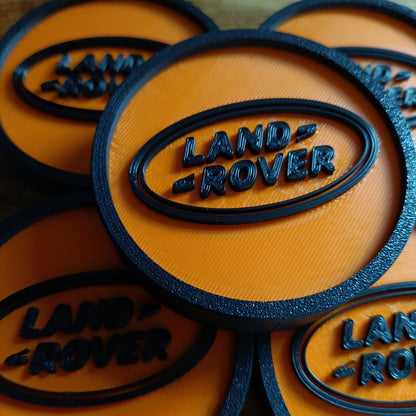 Land Rover Discovery 2 Centre Caps - Black/Orange LR Logo