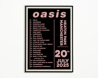 Oasis Live '25 Setlist Manchester 20th July