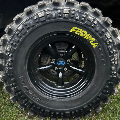 Land Rover Discovery 2 Centre Caps - Black/Orange LR Logo