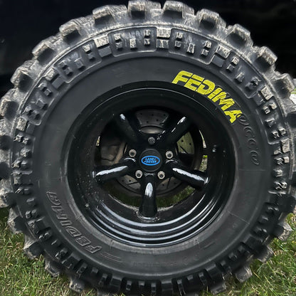 Land Rover Discovery 2 Centre Caps - Black/Lime Green LR Logo