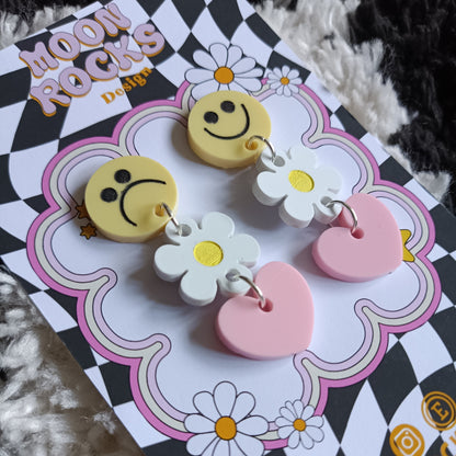 Happy Face Sad Face Dangles