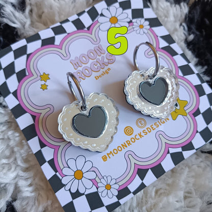 Two Tone Scallop Mirror Hearts